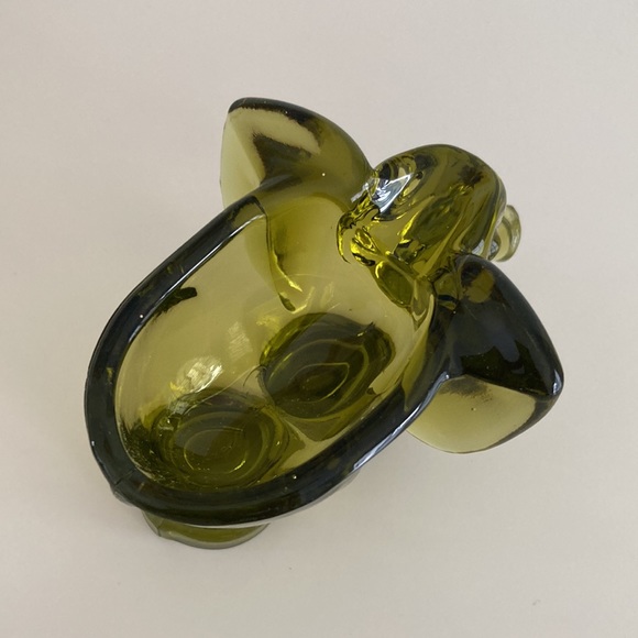 Vintage Murano Italy Green Glass Elephant Ashtray Small Cigar Ashtray Holder - Picture 5 of 9